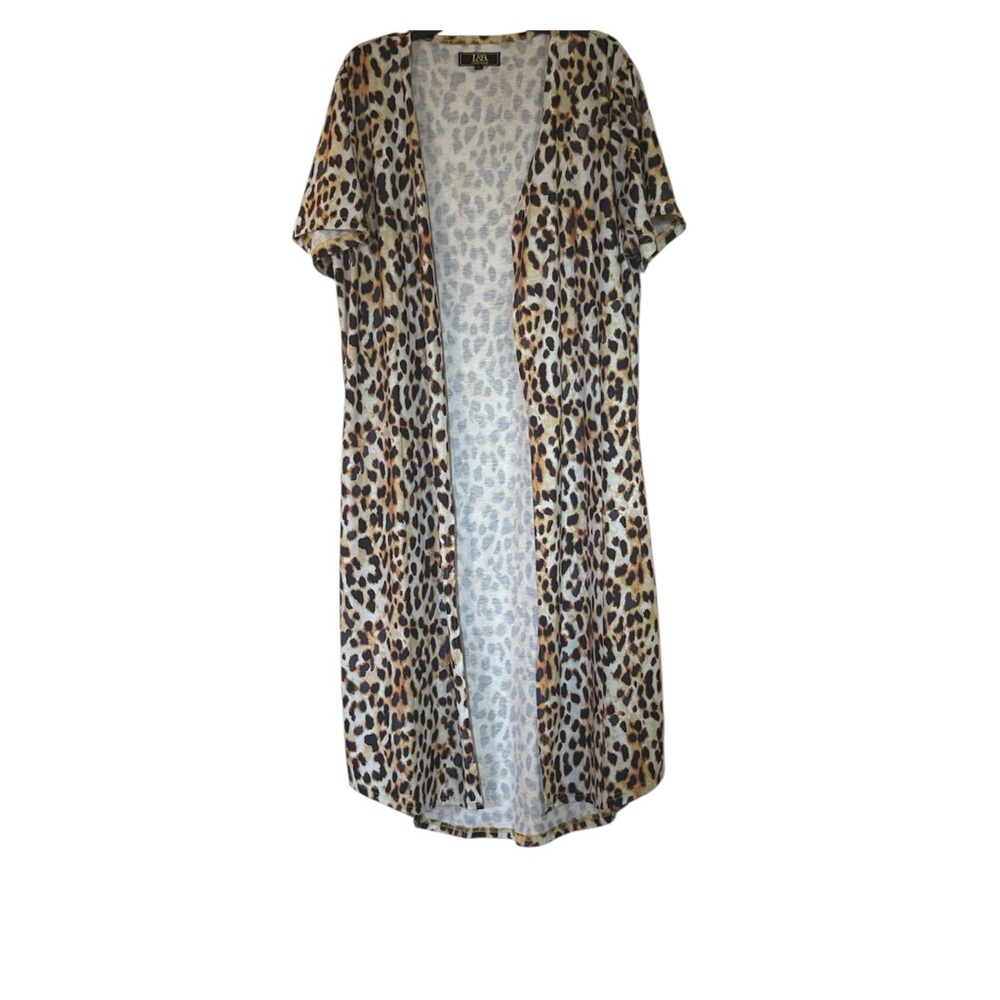 L&B•Leopard Print Open Front Cardigan